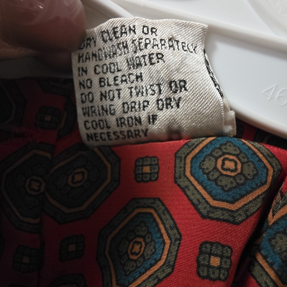 Vintage Liz Claiborne Long Sleeve Midi Dress Size 14 Red Green Patterned Pockets - Picture 7 of 12